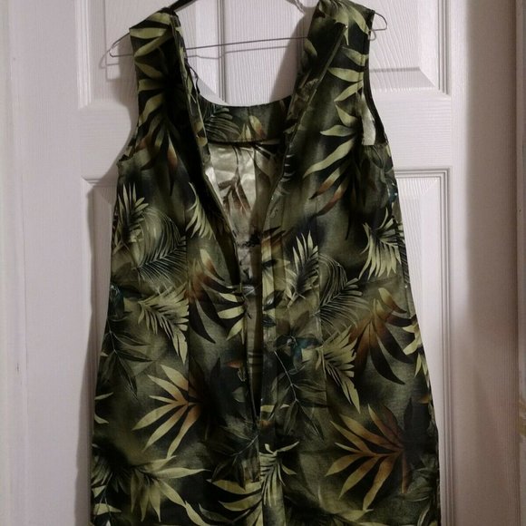 🪴🌿🌱 Scarlett Women's Dress Green on Black with a hint of Brown Size 12 - Picture 2 of 12